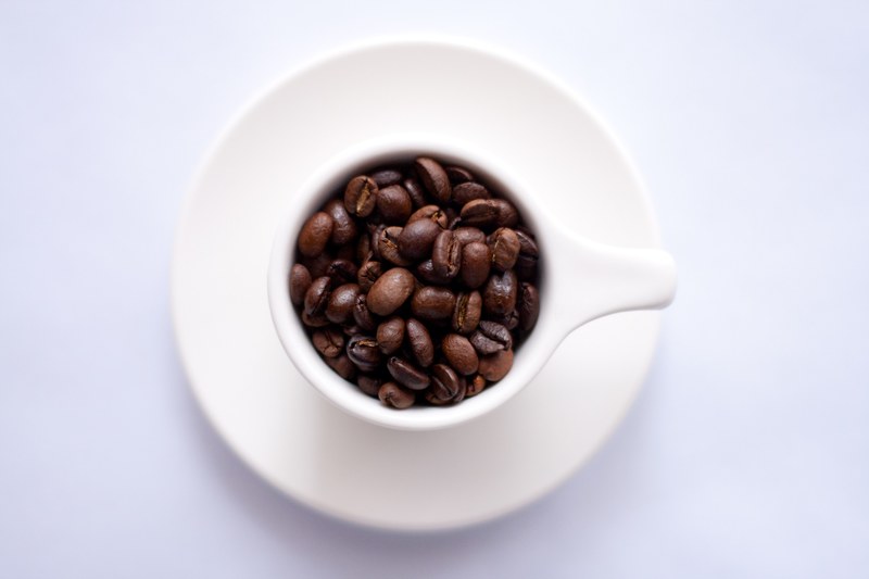 coffee bean coffee cup and saucer 4k