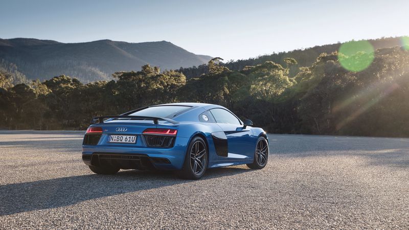 audi, r8, v10, side view, 4k