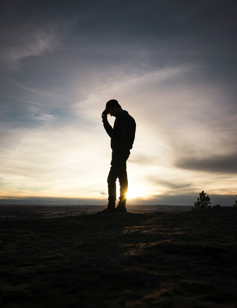 man male silhouette and sunset hd, 4k