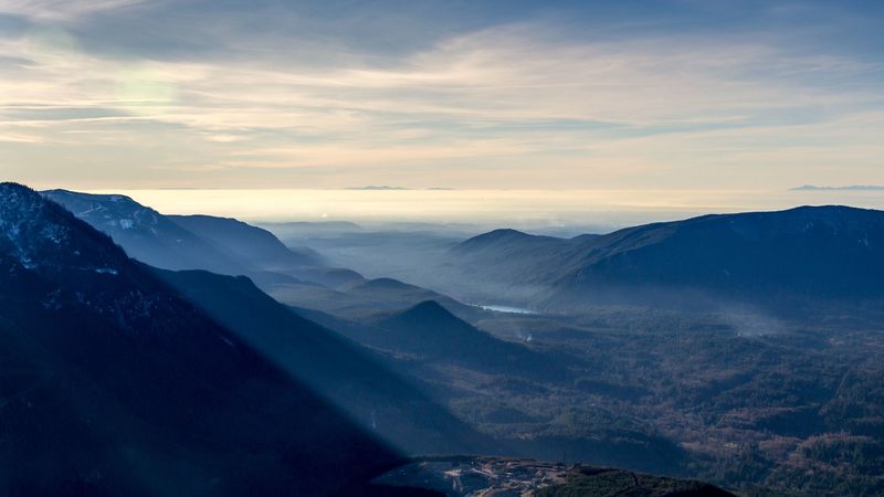 mountains, sky, mist, 4k