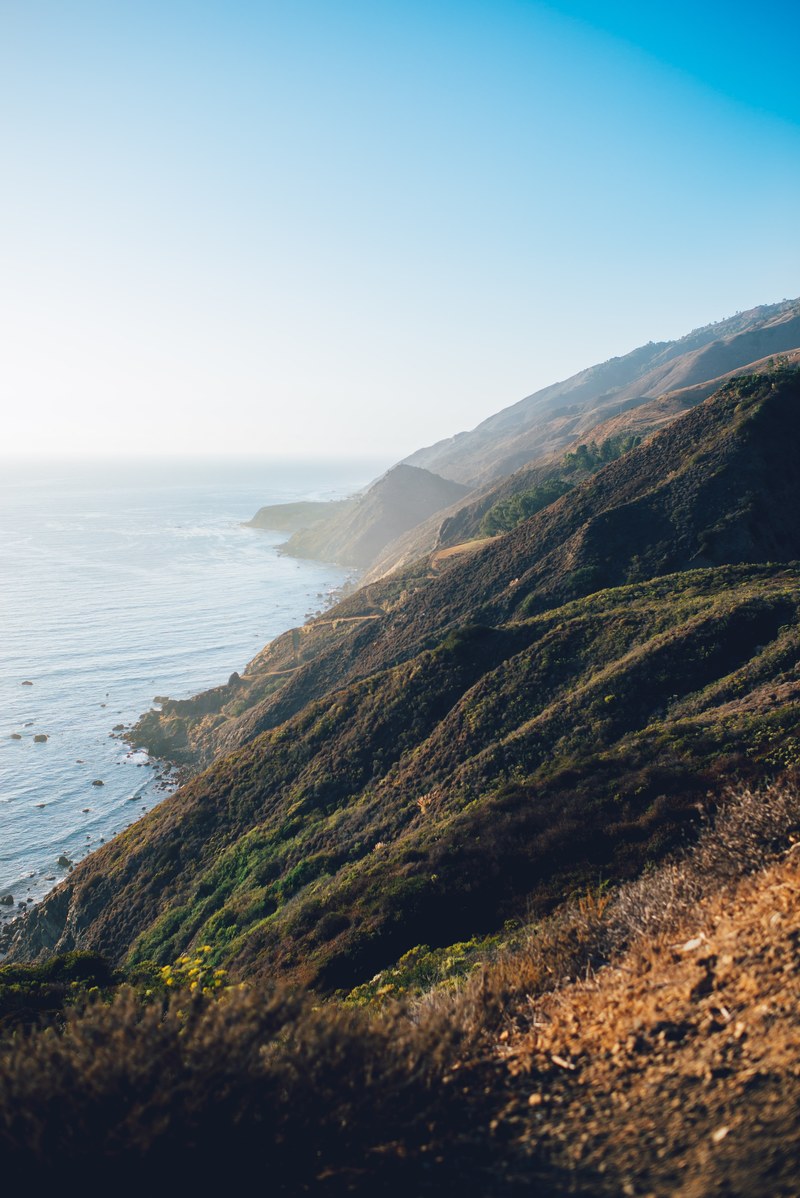 ocean landscape hill and big sur hd, 4k