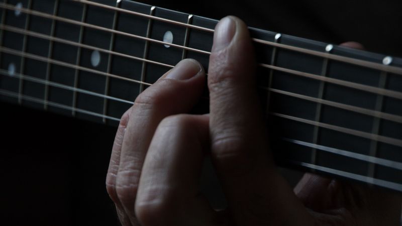 guitar, strings, fingers, 4k