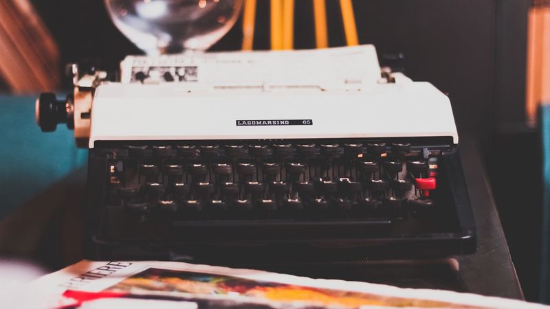 typewriter, retro, keys, 4k