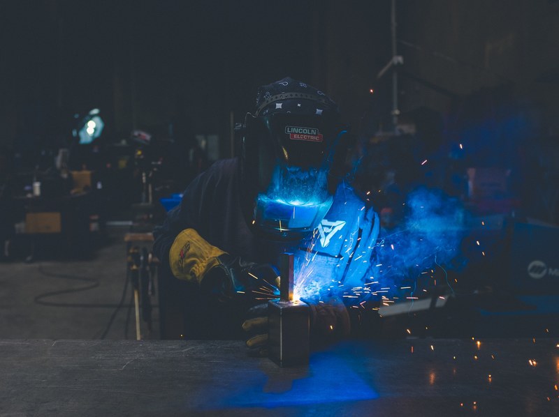 welding machinery man and male 4k