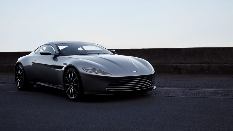 aston martin, db10, silver, side view, 4k