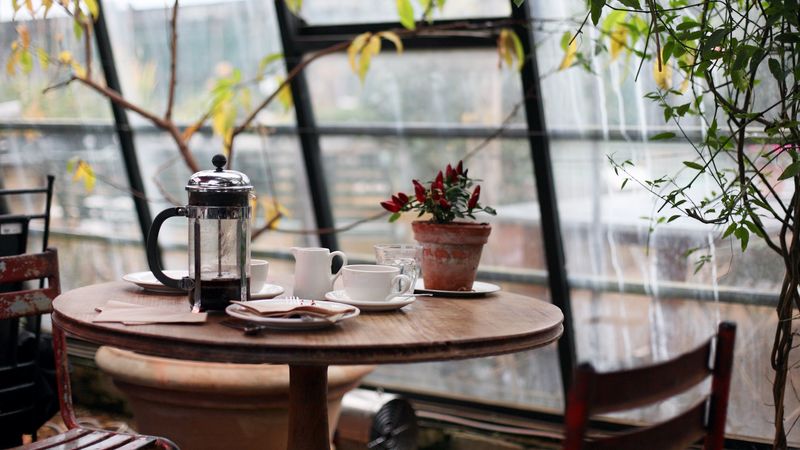 cafe, restaurant, table, interior, design, 4k