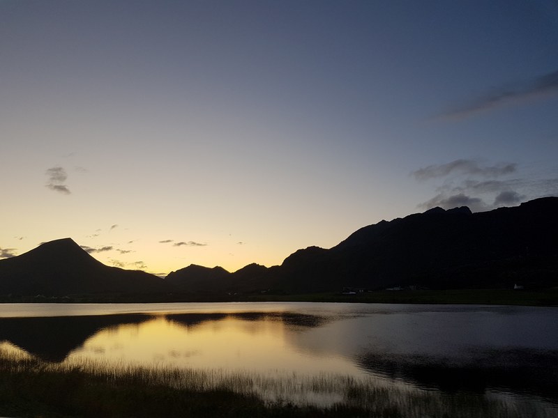 sunset in lofoten 4k