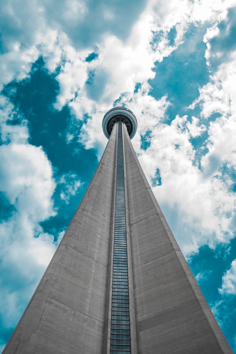 building architecture tower and cloud hd, 4k