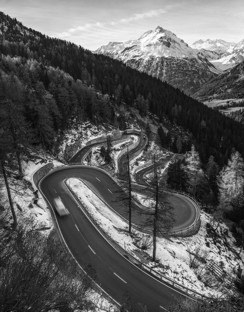 road mountain winter and mountain pass hd, 4k