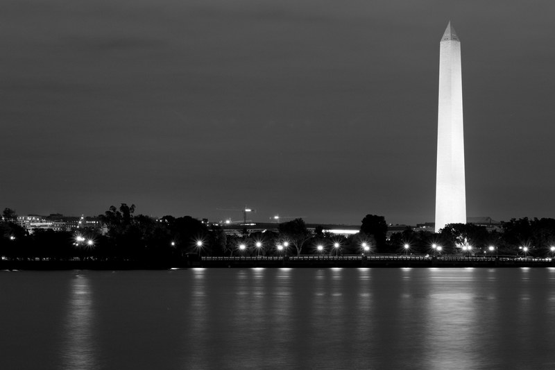 night photography washington monument and washington dc 4k