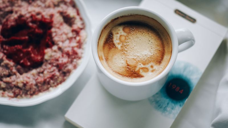 coffee, foam, breakfast, 4k