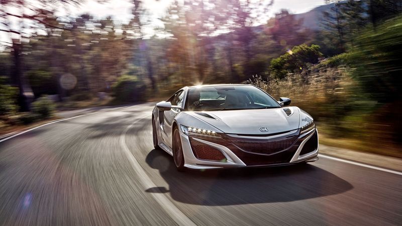 honda, acura, nsx, front view, speed, 4k