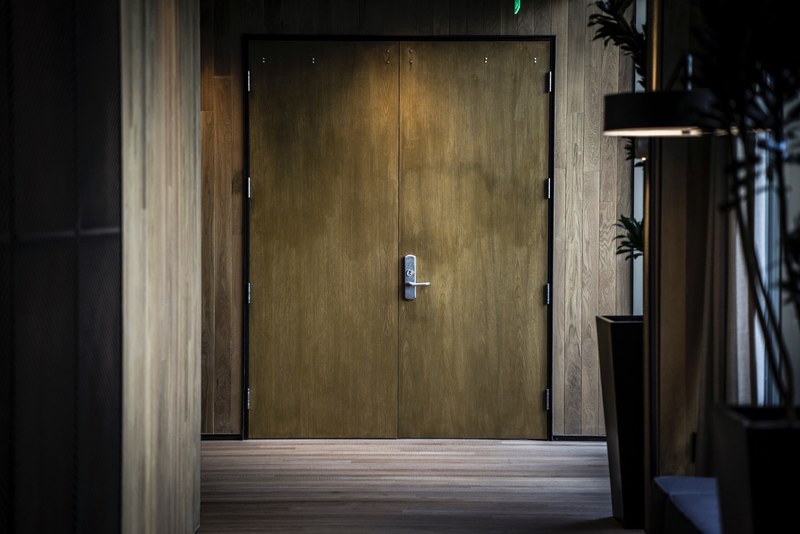 door wood door office and office interior 4k