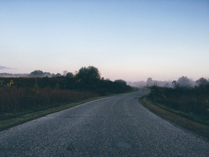 a countryside road through a field, countryside road 4k