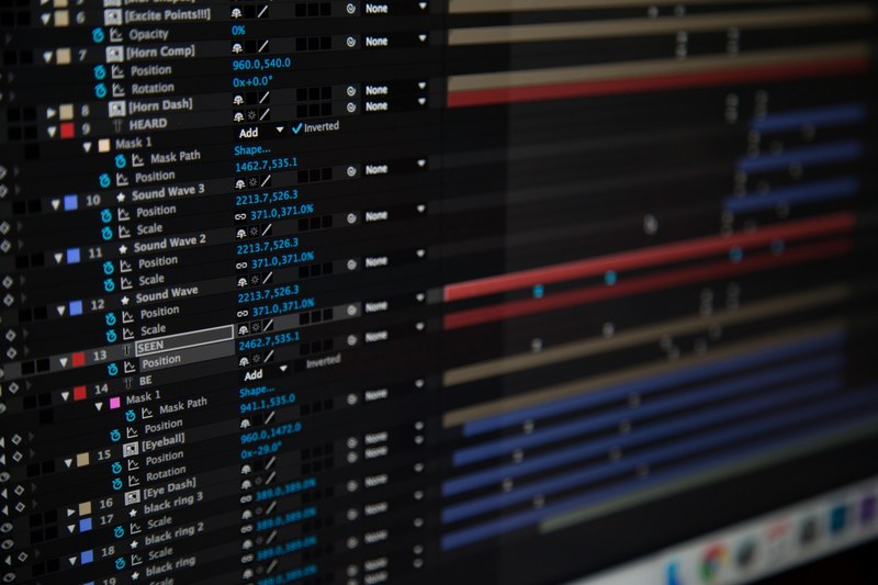macro of macbook computer screen displaying information from server, macro computer information 4k