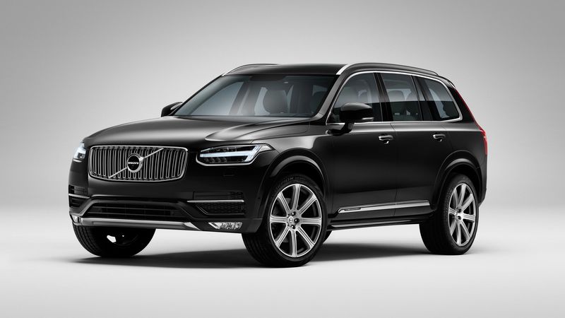 volvo xc90, black, side view, 4k