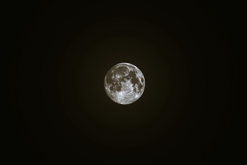 black and white shot of glowing moon on black sky, the supermoon 4k