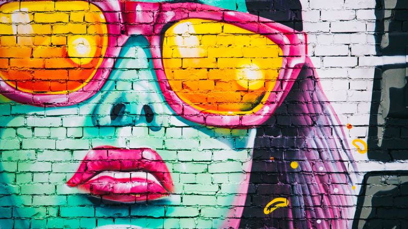 graffiti, wall, girl, art, 4k