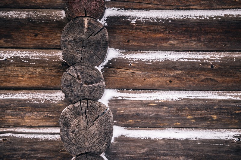 log wooden house and wood 4k