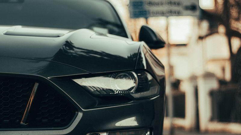 sports car, car, black, headlight, 4k