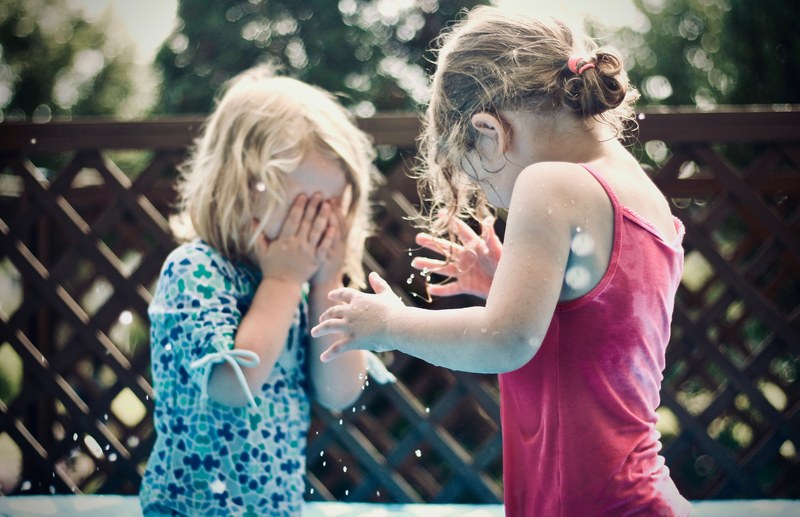 girl child playing and hide and seek 4k