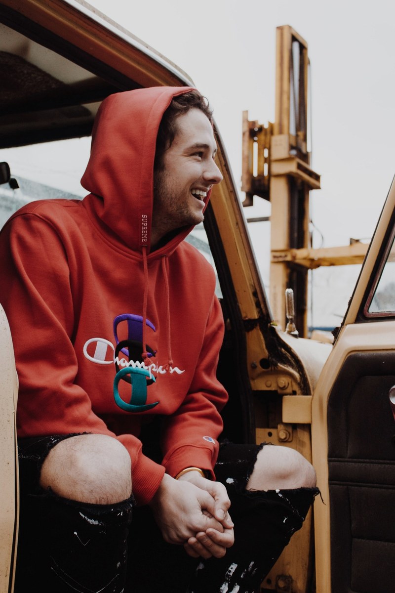 man male hoodie and red hd, 4k