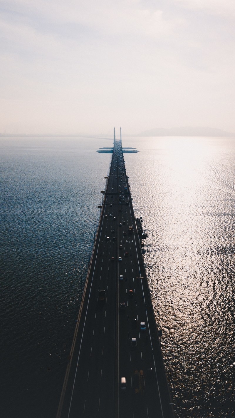 top view of penang bridge malaysia 4k