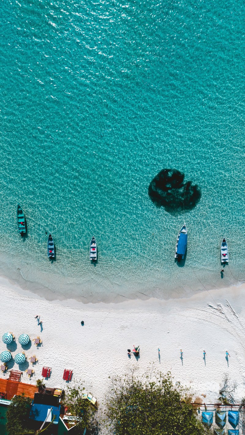ocean and boats at perhentian islands malaysia 4k