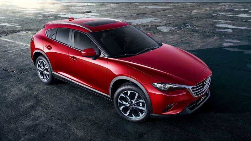mazda, cx-4, red, side view, 4k