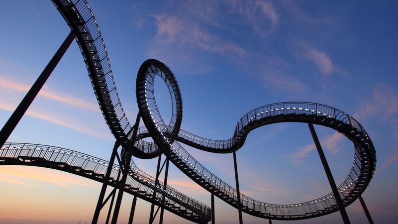 germany, duisburg, roller coaster, amusement, 4k