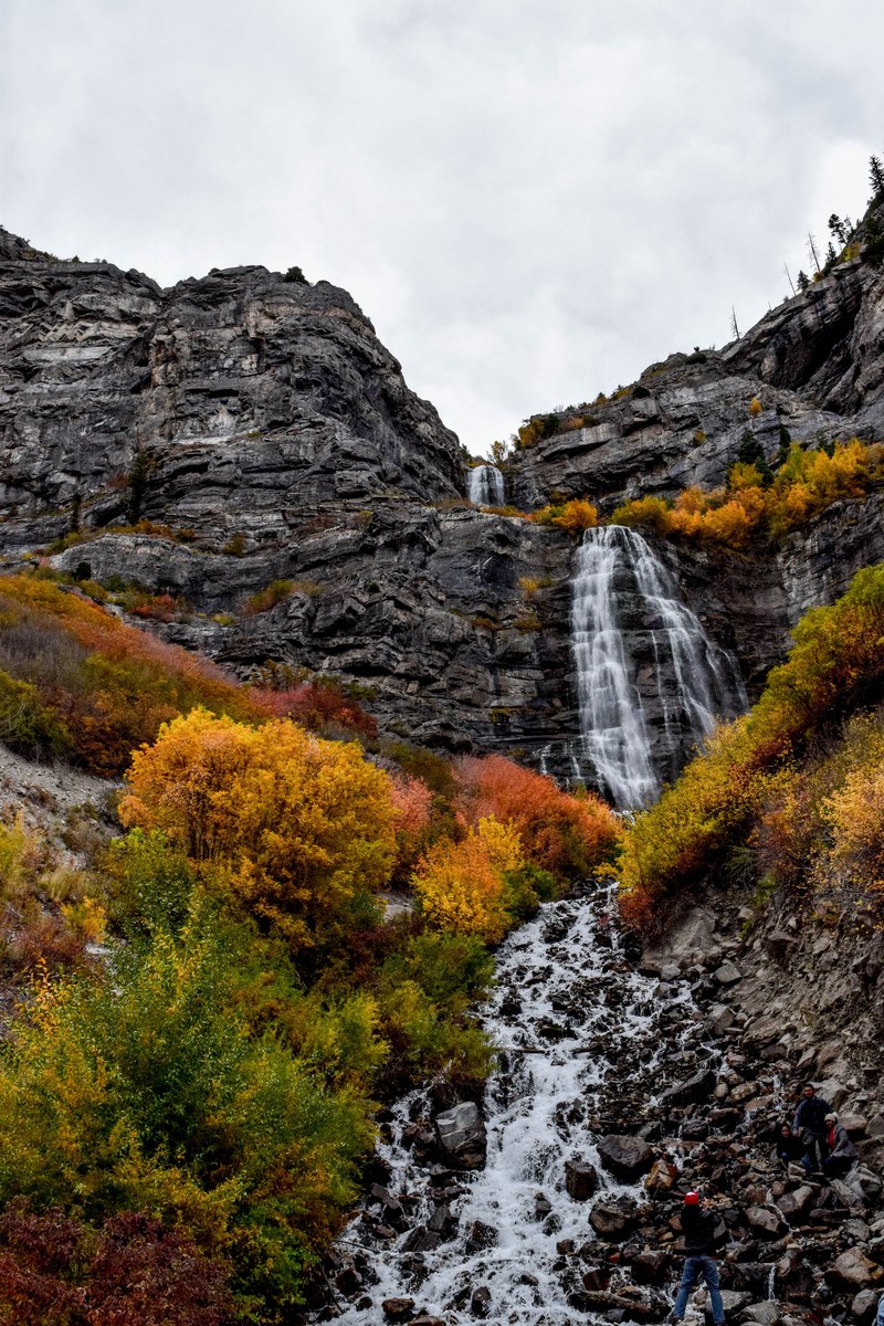 waterfall mountain rock and tree hd, 4k