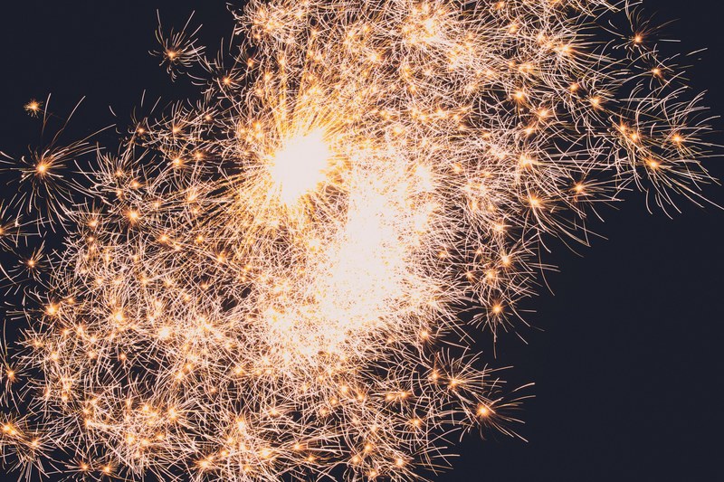 firework lights dark and night 4k