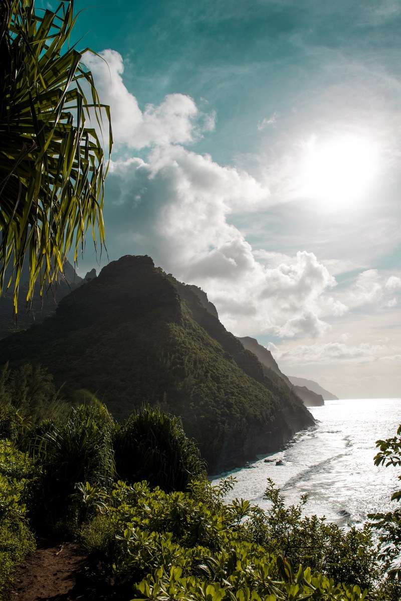 light mountain na pali coast and hawaii hd, 4k