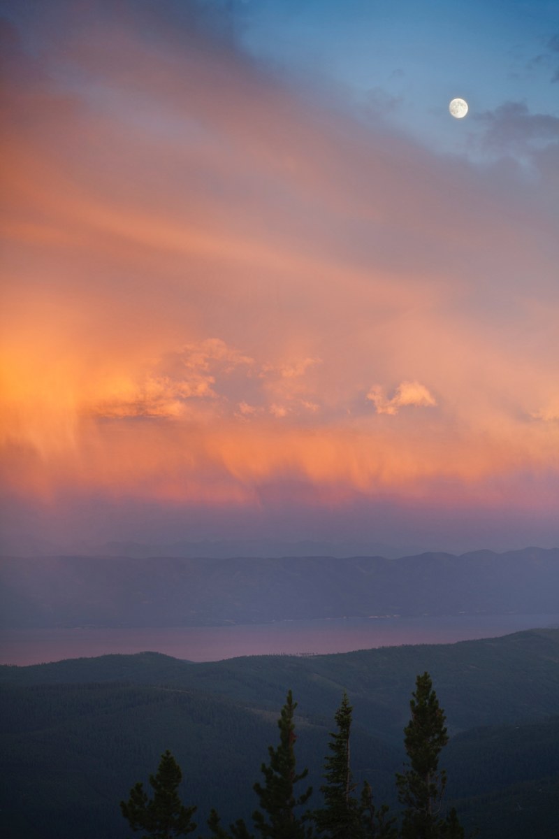 mountain top montana mountain and sunset hd, 4k