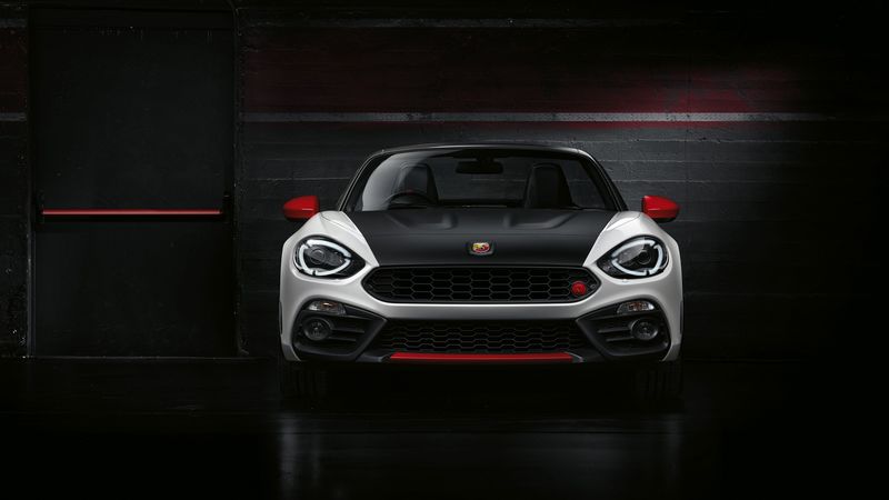 abarth, fiat, front view, black, 4k