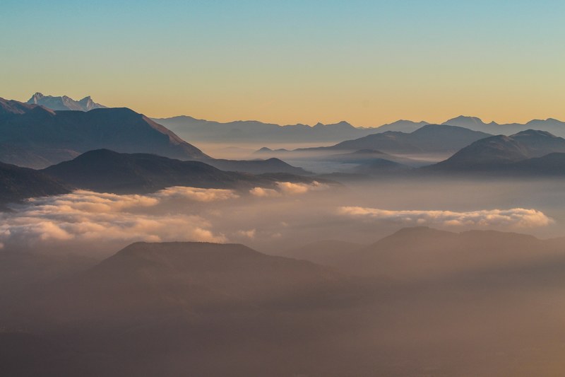 sunset cloud hiking and trek 4k