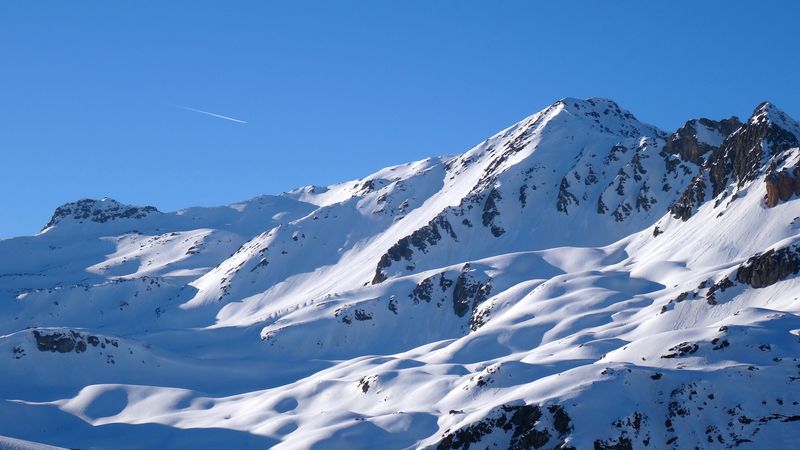 alps, mountains, snow, sky, peaks, 4k