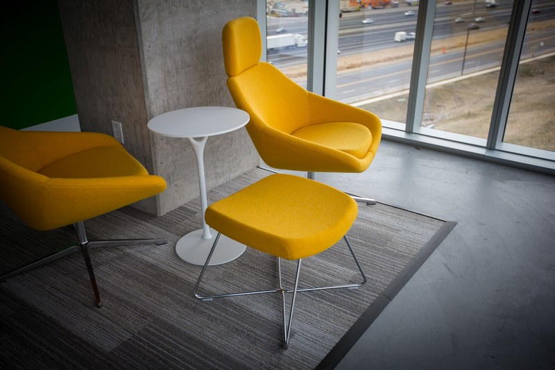 postmodern style yellow chairs, _yellow chairs 4k