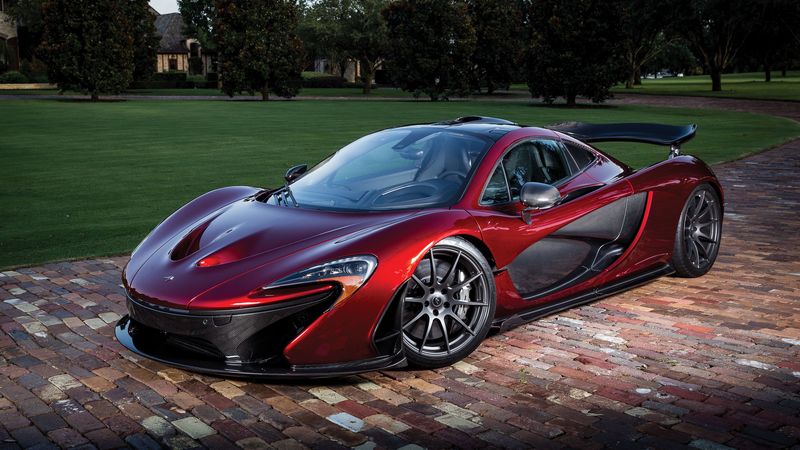 mclaren, p1, red, sports car, side view, 4k