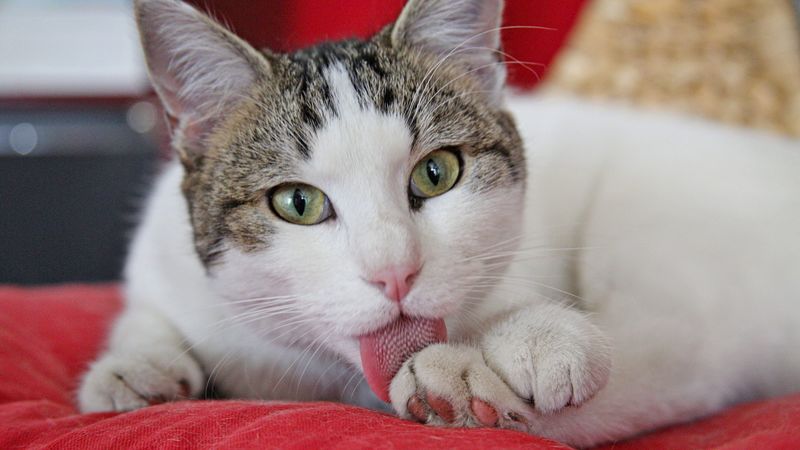 cat, wash, face, spotted, 4k