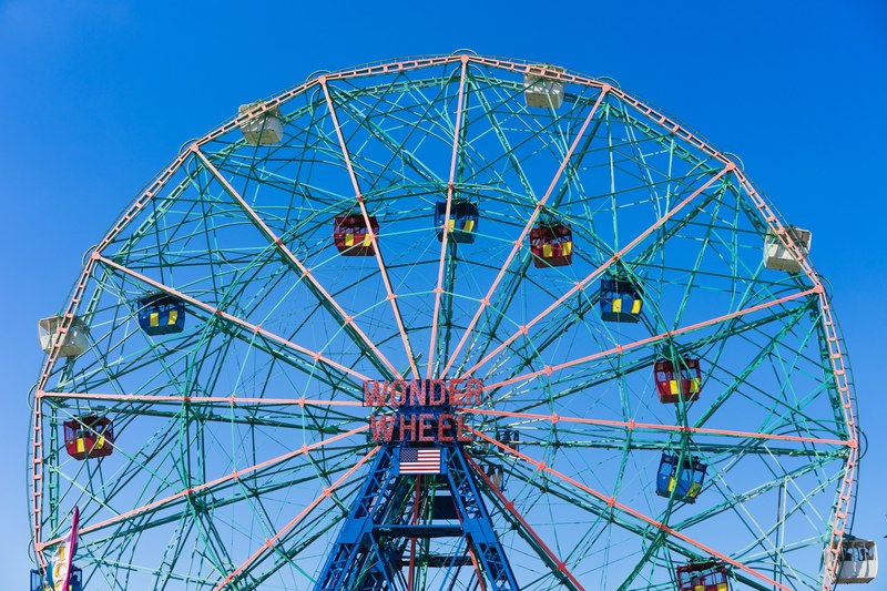 wonder wheel ferris wheel ride and american amusement park 4k
