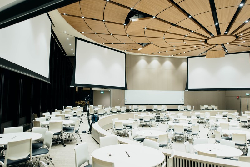 conference office building and ceiling 4k