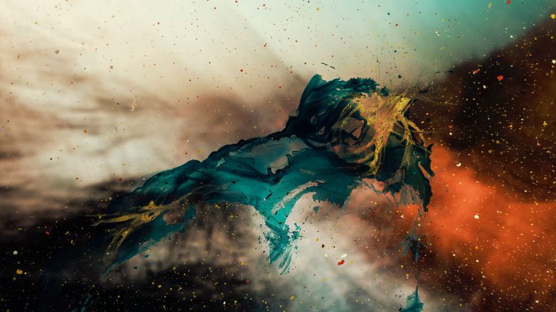abstraction, stains, splashes, paint, 4k