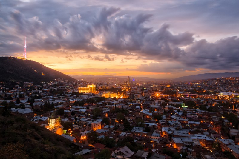 tbilisi sunset 4k