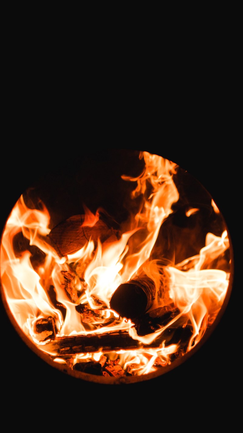 dark fire orange and flame hd, 4k
