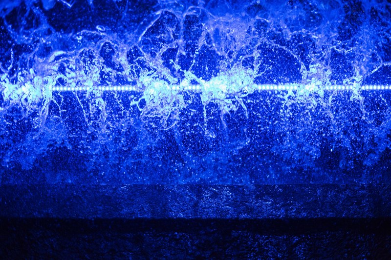 waterfall through led lights 4k