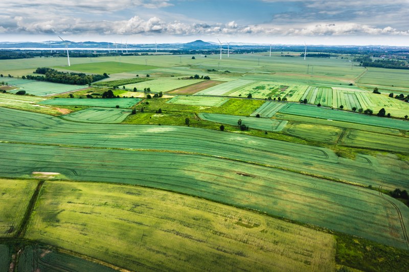 countryside hill turbine and land 4k