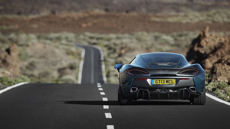 mclaren, 570gt, road, rear view, 4k