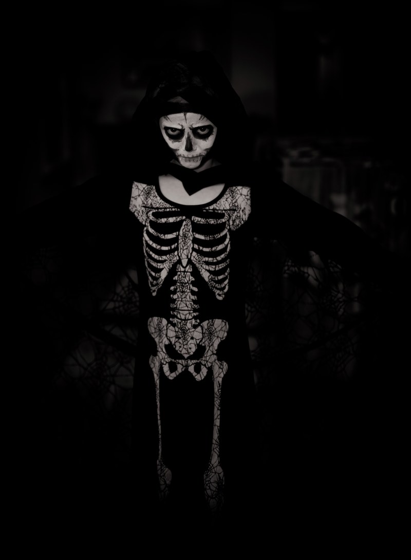 skeleton art costume and face hd, 4k
