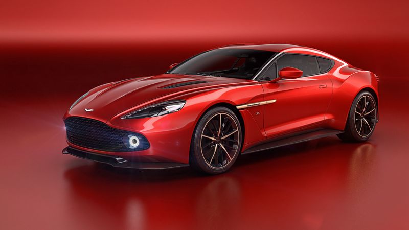 aston martin, vanquish, red, side view, 4k